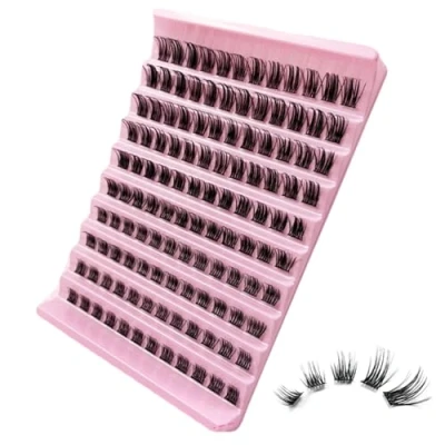 Image of GGOKOK Lash Clusters Wispy DIY Extension 8 16mm Eyelash 120 pcs Natural Cluster Lashes Individual at Home D Curl Fluffy Extensions(D05)