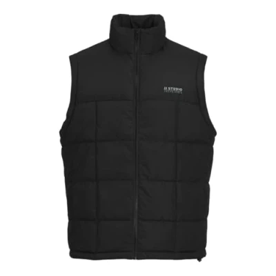 Image of JACK &amp; JONES Men&#039;s Jjben Square Body Warmer Vest, Black, M