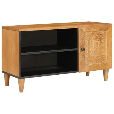 Image of vidaXL TV Cabinet Light brown 80 x 33 46 cm Solid mango wood