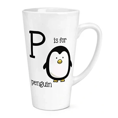 Image of P is for Penguin 17oz Large Latte Mug Cup