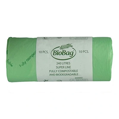 Image of 240 Litre x 10 BioBag Compostable Biodegradable Kitchen Food/Garden Waste Wheelie Bin Liner Bags/Sacks (240L) Certified EN13432
