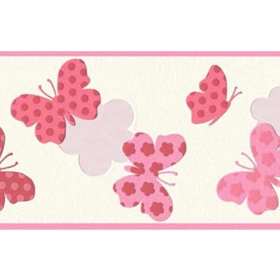 Image of A.S. Création 368581 Border, Rosa Rot Weiß, 5,00 m x 0,13
