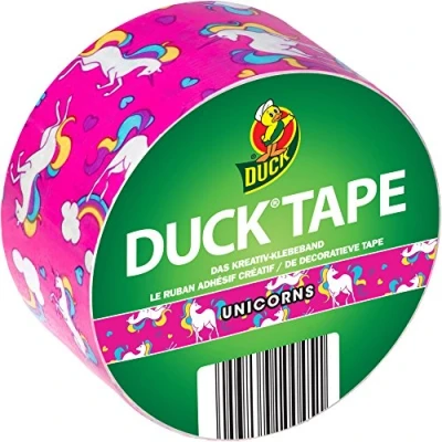 Image of Duck Tape 100 45 Gaffer Unicorn Colourful Parcel with Pattern Duct for Decorating, Crafts &amp; Embellishments 48 mm x 9.1 m