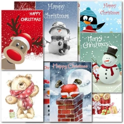 Image of doodlecards Charity Christmas Cards Pack of 10 Mixed Cute Childrens
