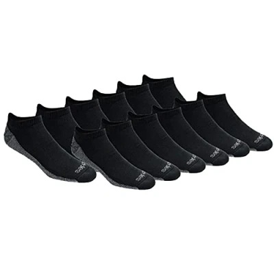 Image of Dickies Men&#039;s Dri tech Moisture Control No Show Socks, Available in M XXL (6, Casual, Black (12 Pairs), Large (Pack of 24)