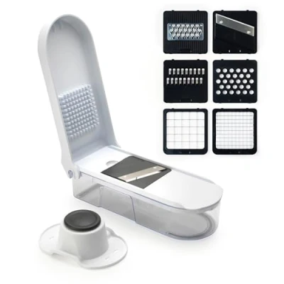 Image of Salter BW12926EU7 Multifunctional Food Chopper Vegetable Chopper, 6 Interchangeable Blades, Compact Mandoline Slicer, Onion Chopper/Dicer, Finger Guard for Added Safety, Preparation Utensil