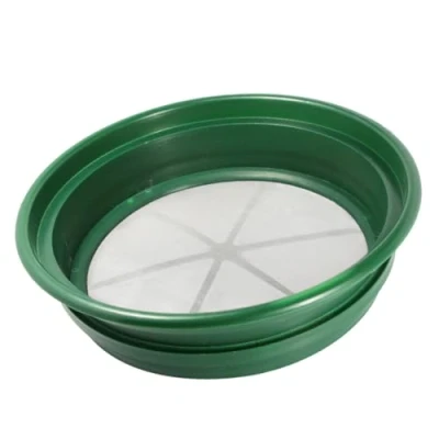 Image of SE 13 1/4 Inch Stackable Classifier Gold Prospecting Pan 1/100 Stainless Steel Mesh Sifting Pan, Green