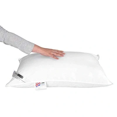 Image of HOMESCAPES Super Microfibre Bounce Back Pillow 5 Star Hotel Quality Best Synthetic NOT HOLLOW FIBRE Excellent for Allergy Sufferers Down Like Soft Medium Support 100% Cotton Case
