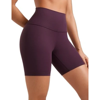 Image of CRZ Yoga Womens Butterluxe 6&#039;&#039; Shorts High Waisted Workout Gym Leggings Running Spandex Biker Deep Purple 10