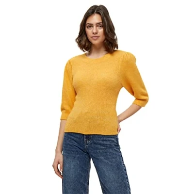 Image of Desires Women&#039;s Kasia O Neck Pullover UK Autumn Ladies Jumpers Size XXL, Golden Apricot Yellow