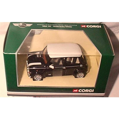 Image of corgi mini 40 anthracite &amp; white car 1:36 scale diecast model