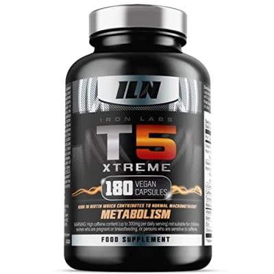 Image of Iron Labs T5 Xtreme for Men and Women Keto Diet Friendly Plus Green Tea Extract, L Carnitine Caffeine High in Chromium Macronutrient Metabolism 180 Vegetarian Capsules