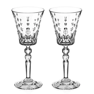 Image of DIAMANTE Crystal White Wine Glasses &#039;Marbella&#039; Premium Lead Free Set of 2