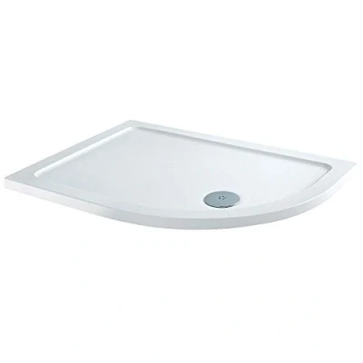 Image of Milano Lithic White Low Profile Right Hand Offset Quadrant Shower Tray 900mm x 760mm