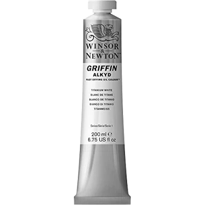 Image of Winsor &amp; Newton Griffin Alkyd Oil Paint, Fast Drying, Titanium White, 200ml Tube