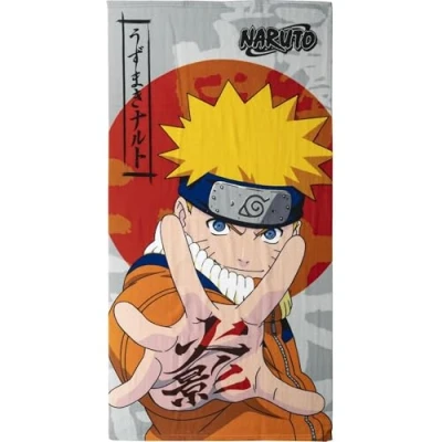 Image of CERDÁ LIFE&#039;S LITTLE MOMENTS Naruto Children&#039;s Towel Multicolour 70x140 cm Made with 100% Polyester 240 gsm Small Boruto Uzumaki Print Original Product Designed in Spain