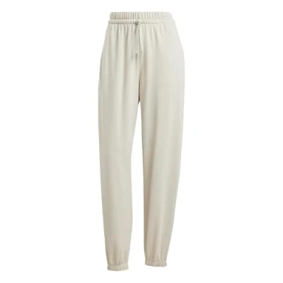 Image of adidas Women&#039;s Essentials Small Logo French Terry Cuffed Pants, Wonder Alumina/White, XXL