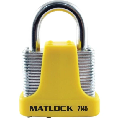 Image of Matlock Strong Yellow Steel Key Padlock 40mm
