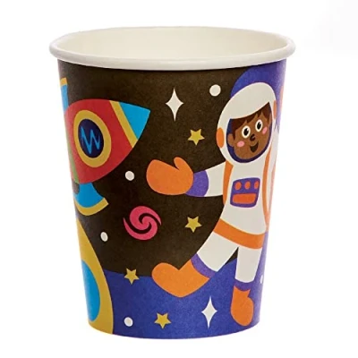 Image of Baker Ross FX318 Solar System Party Cups Pack of 10, Disposable Paper Cups, Kids Table Decoration, Birthday Supplies