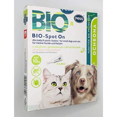 Image of BIO Spot on 4 Pipettes I Natural Tick and Flea Treatment Protection for Medium Large Dogs Organic Based