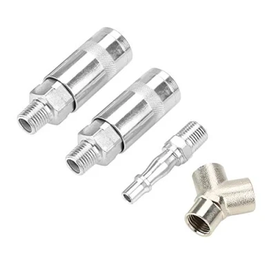 Image of air compressor pipe 1/4&quot; British tee quick connector iron galvanized, Pneumatic Fittings