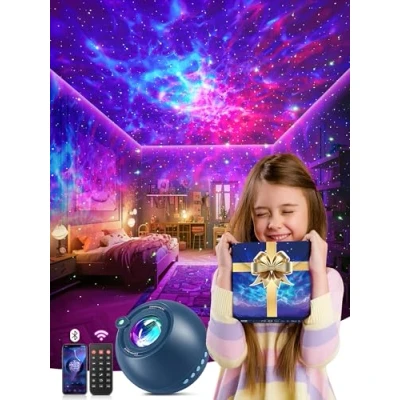Image of PIKOY Galaxy Projector,105 Light Modes Star Projector Night Projector,15 White Noises+Bluetooth Speaker Lights for Bedroom【The Awesome Gifts Kids &amp; Family】