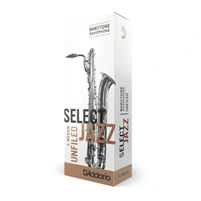 Image of D&#039;Addario Woodwinds Select Jazz Baritone Sax Reeds, Unfiled, Strength 4 Hard, 5 Pack