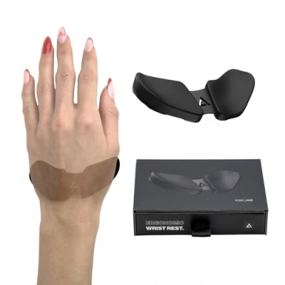 Image of DELTAHUB Carpio 2.0 Left Handed Truly Ergonomic Wrist Rest for Mouse, Carpal Tunnel Support, Pain Relief, Anti Fatigue, Easy Glide, Sleek, Office Computer, Laptop, Gaming Small, Black