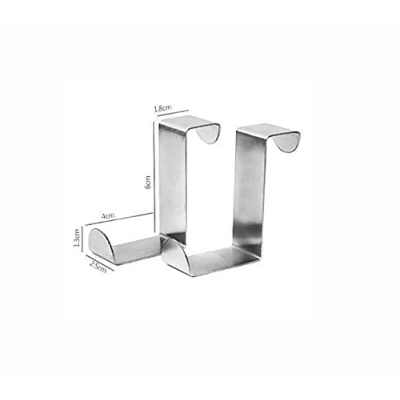 Image of Mr. Gadget&#039;s Solutions Stainless Steel Reversible Over Door Hooks for Cupboard Drawer Pack of 2