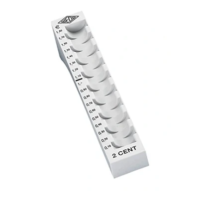 Image of Wedo 160700237 Münzrille 0.02 Euro 2 Cent Plastic for 90 Coins with Tags 18 x 4.5 &quot;x 1 1/4, Grey