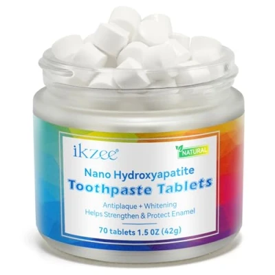 Image of Toothpaste Tablets,Nano Hydroxyapatite for Freshen &amp; Kill Bad Breath Quickly,Chewable Tablet,Fluoride Free Eco Friendly,70 Tablets