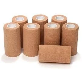 Image of Cohesive Bandage Vet Wrap TAN 7.5cm x 4.5M Pack of 6