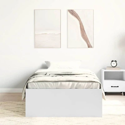 Image of vidaXL Bed Frame without Mattress White 90x190 cm Single