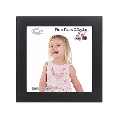 Image of Inov8 British Made Real Wood Picture/Photo Frame 8x8&quot; Inch(20x20cm) Kayla 30mm Black
