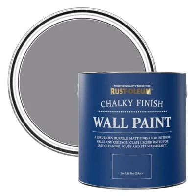 Image of Rust Oleum Purple Matt Emulsion Wall Paint Iris 2.5L