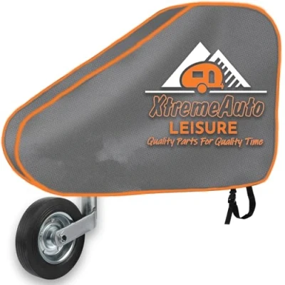 Image of Xtremeauto Heavy Duty Caravan Hitch Cover, Waterproof Tow Cover with Strap, Universal &amp; Trailer Drawbar Protector, Suitable for Campervan, Motorhome, Touring (GREY)