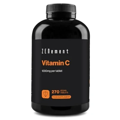 Image of Vitamin C, 1000mg, 270 Tablets Antioxidant and Anti Fatigue Vegan Zenement