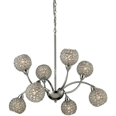 Image of Escado Pendant 8 Light E14 Polished Chrome/Crystal