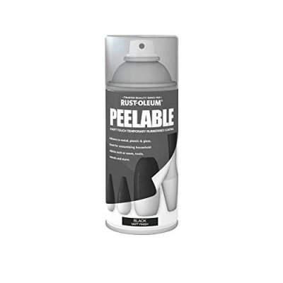 Image of Rust Oleum 150ml Peelable Spray Paint Black