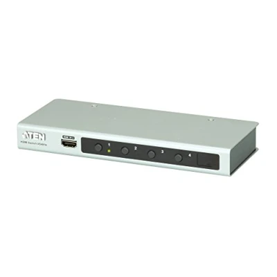 Image of ATEN 4K HDMI 4 Port Switch VS481B, 340MHz, HDCP 2.2 compatible, Auto switching, Built in bi directional RS 232, Supports Dolby True HD and DTS Master Audio, UK, 1 KVM Market Leader