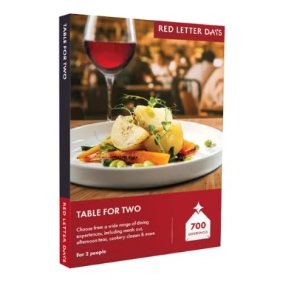 Image of Red Letter Days Table for two Gift Voucher 690 dining out experiences