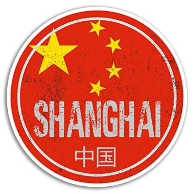 Image of 2 x 10cm Shanghai China Vinyl Stickers Travel Sticker Laptop Luggage #20109 (10cm Wide)