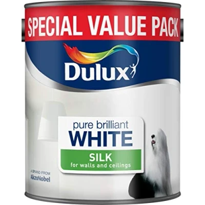 Image of Dulux Silk Pure Brilliant White Walls &amp; Ceiling 3L Matt 391431 SALE
