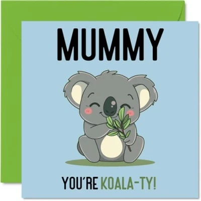 Image of Birthday Cards for Mummy Koala Ty Funny Happy Card from Son Daughter, Mother’s Day Mother, 145mm x Joke Greeting Women Her