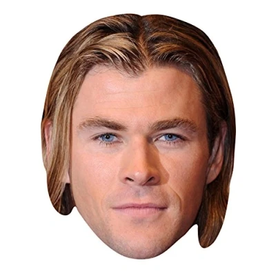 Image of FoxyPrinting CHRIS HEMSWORTH JB Actor Movie Tv Celebrity Cardboard Party Face Mask Fancy Dress