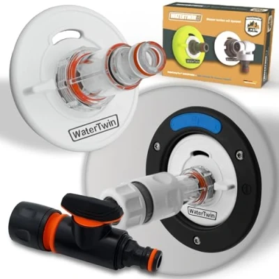 Image of MaJoCompTec® Watertwin Fuel Cap with Water Connection, Tank Cap, Filling Adapter for Filler Nozzle, Motorhome Caravan Accessories (Pro Version + Filter Valve, 3 PIN D: 78)