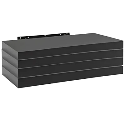 Image of WOLTU 4 Pcs Floating Shelf Black Wooden Wall Storage Display 70cm Long RG9369sz