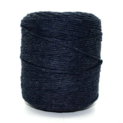 Image of Premium Navy Blue Macrame Cord, 200 m / 656 ft of 3 mm Thick Natural Cotton Thread Yarn Rope for Wall Hangings, Plant Hangers, DIY Crafts, Home Decorations, Gift Wrapping (Reel)