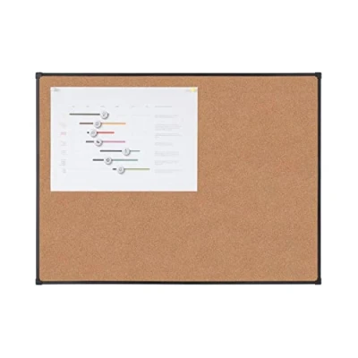 Image of BoardsPlus Economy Cork Board, 60 x 45 cm, Black Tech Alloy Frame