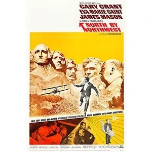 Image of &quot;NORTH BY NORTHWEST&quot; Cary Grant Hitchcocks Classic Movie Poster Size : Super A2